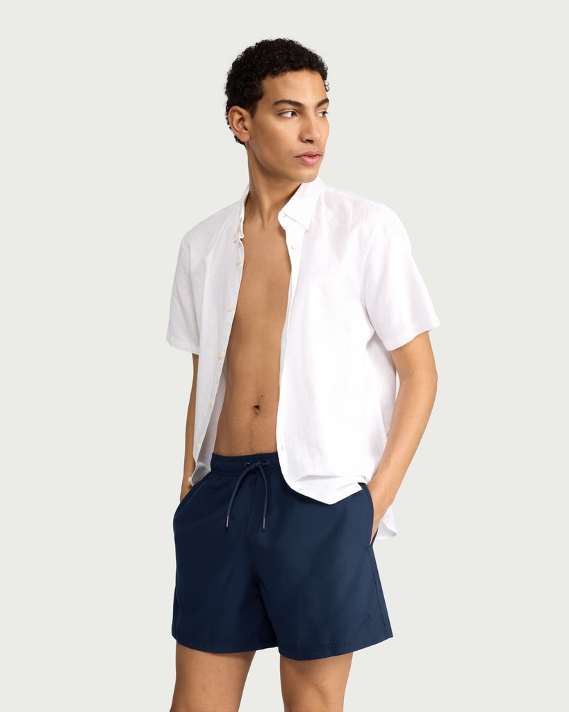 F&F Drawstring Lined Swim Shorts in Navy thumbnail 2