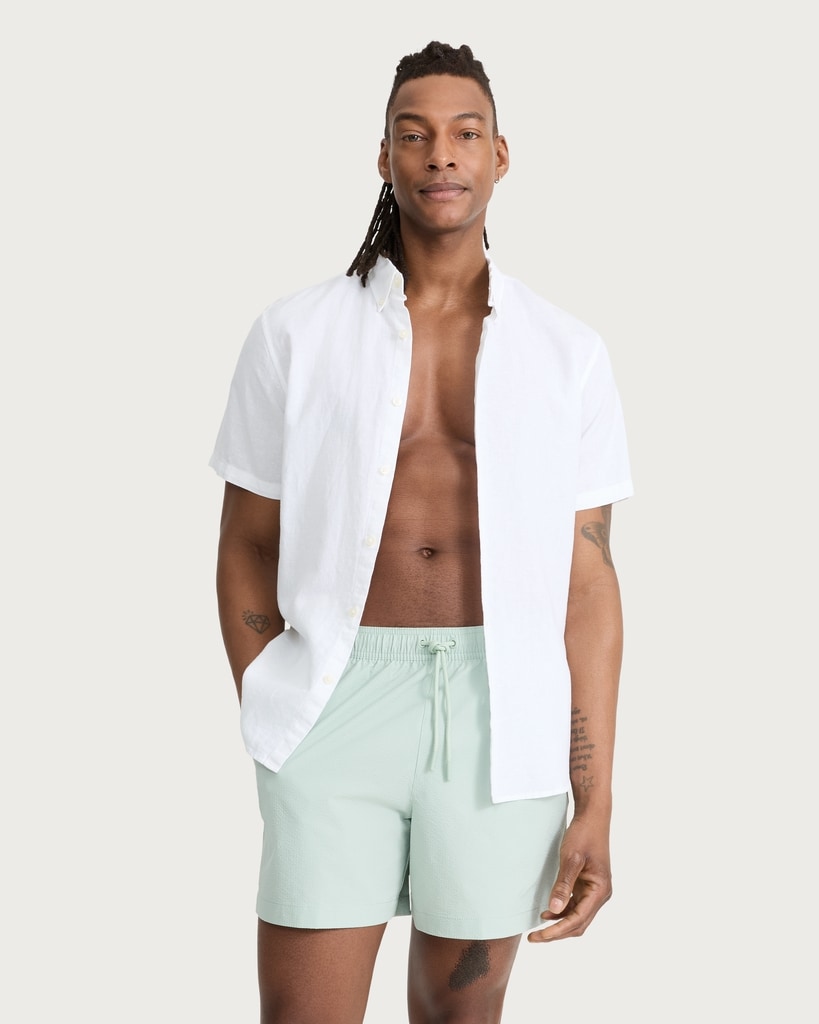 F&F Textured Drawstring Swim Shorts in Mint