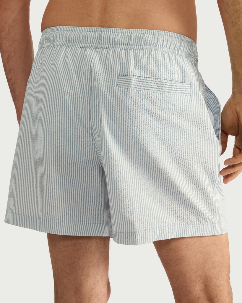 F&F Seersucker Swim Shorts in Blue thumbnail 3