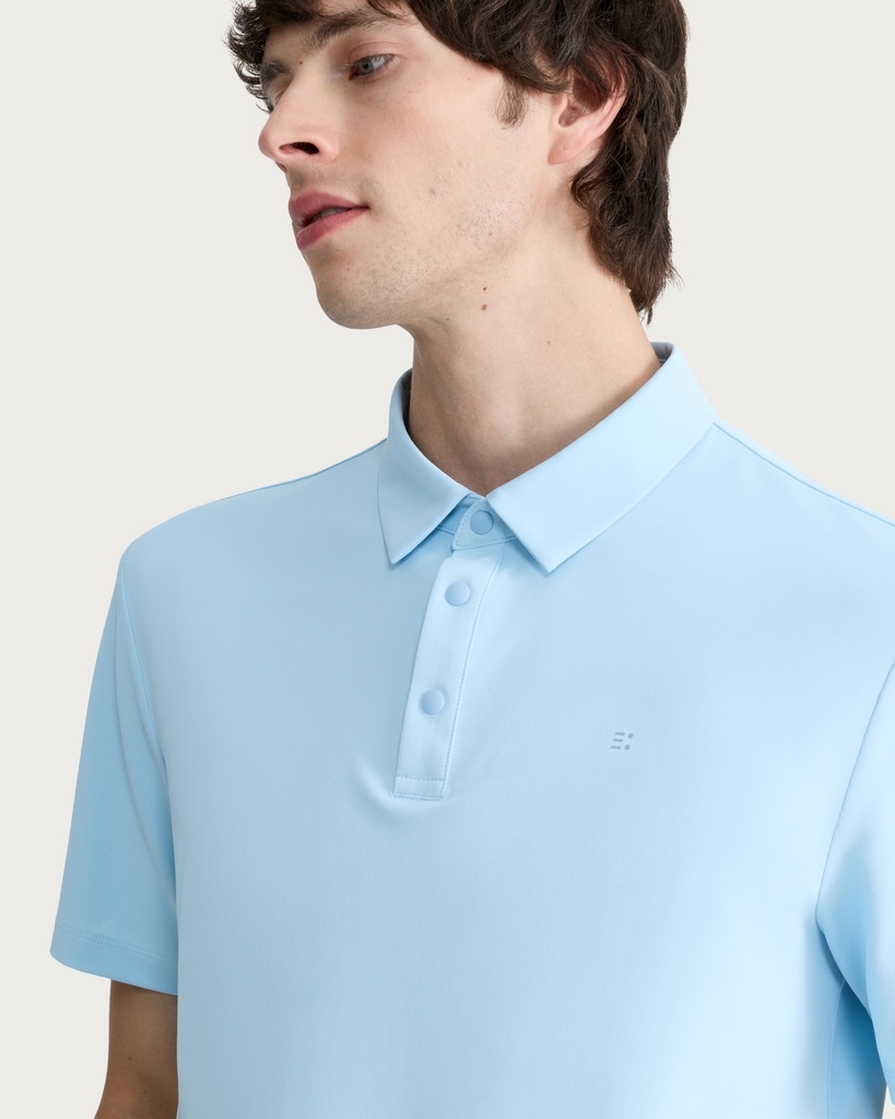 F&F Active TECHSPORT Textured Short Sleeved Polo Shirt in Blue