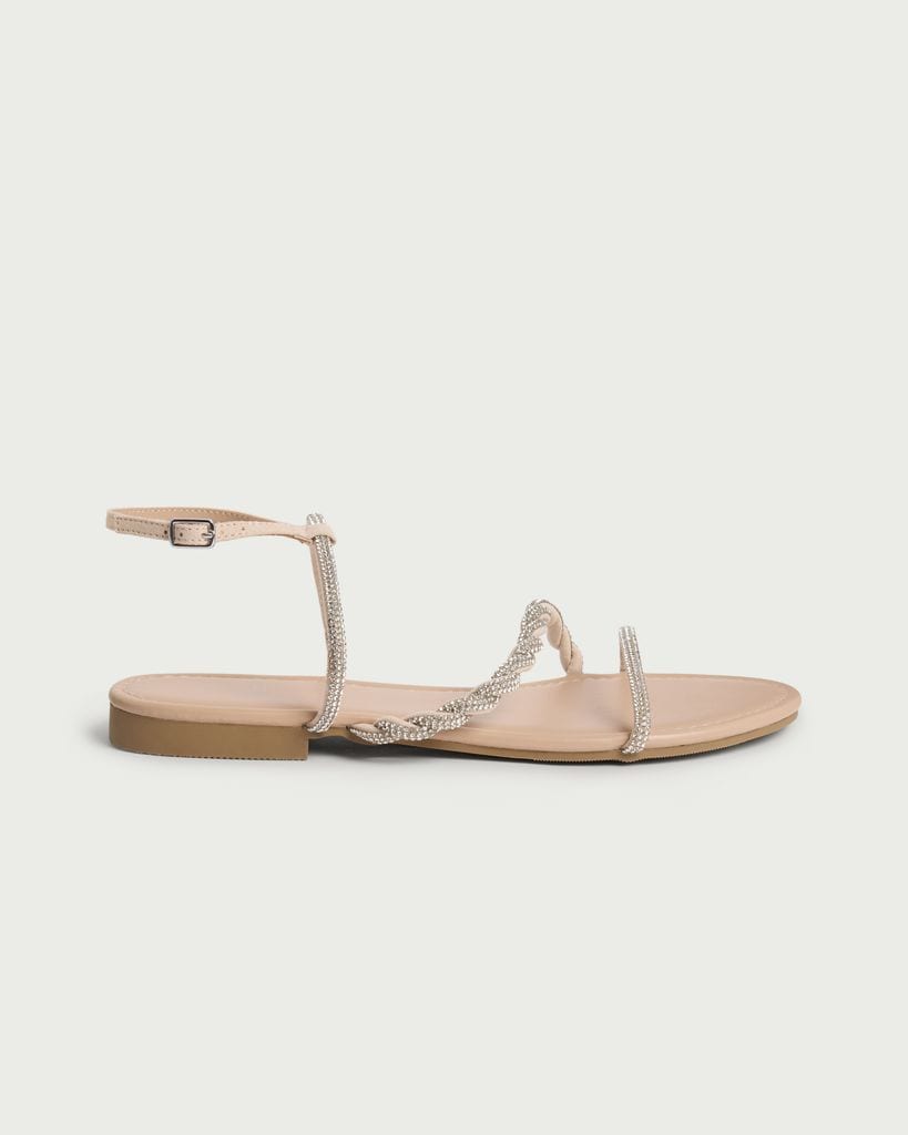F&F Diamanté Embellished Strappy Sandals in Silver