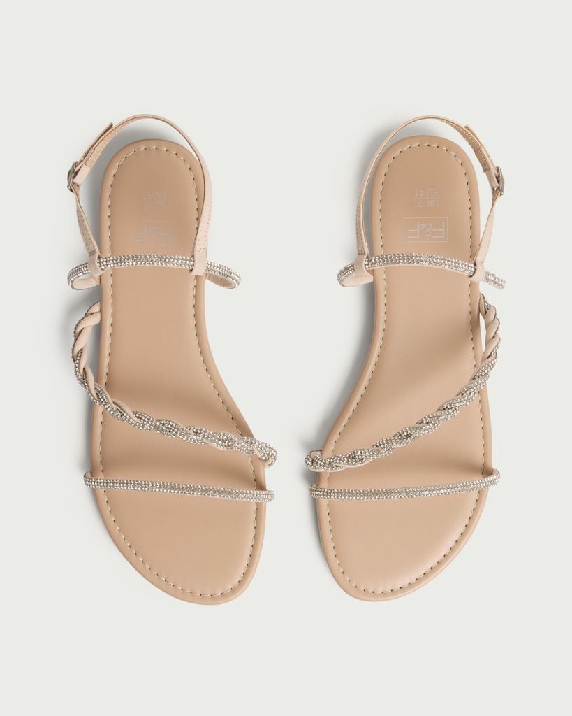 F&F Diamanté Embellished Strappy Sandals in Silver thumbnail 2