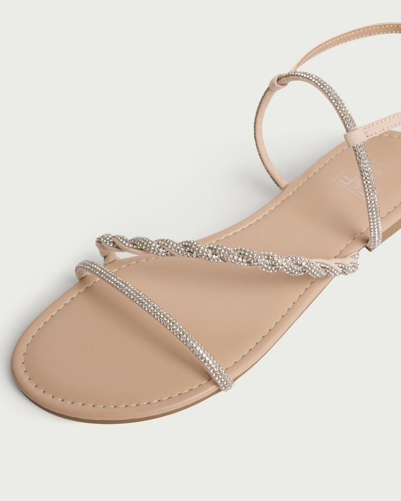 F&F Diamanté Embellished Strappy Sandals in Silver thumbnail 3