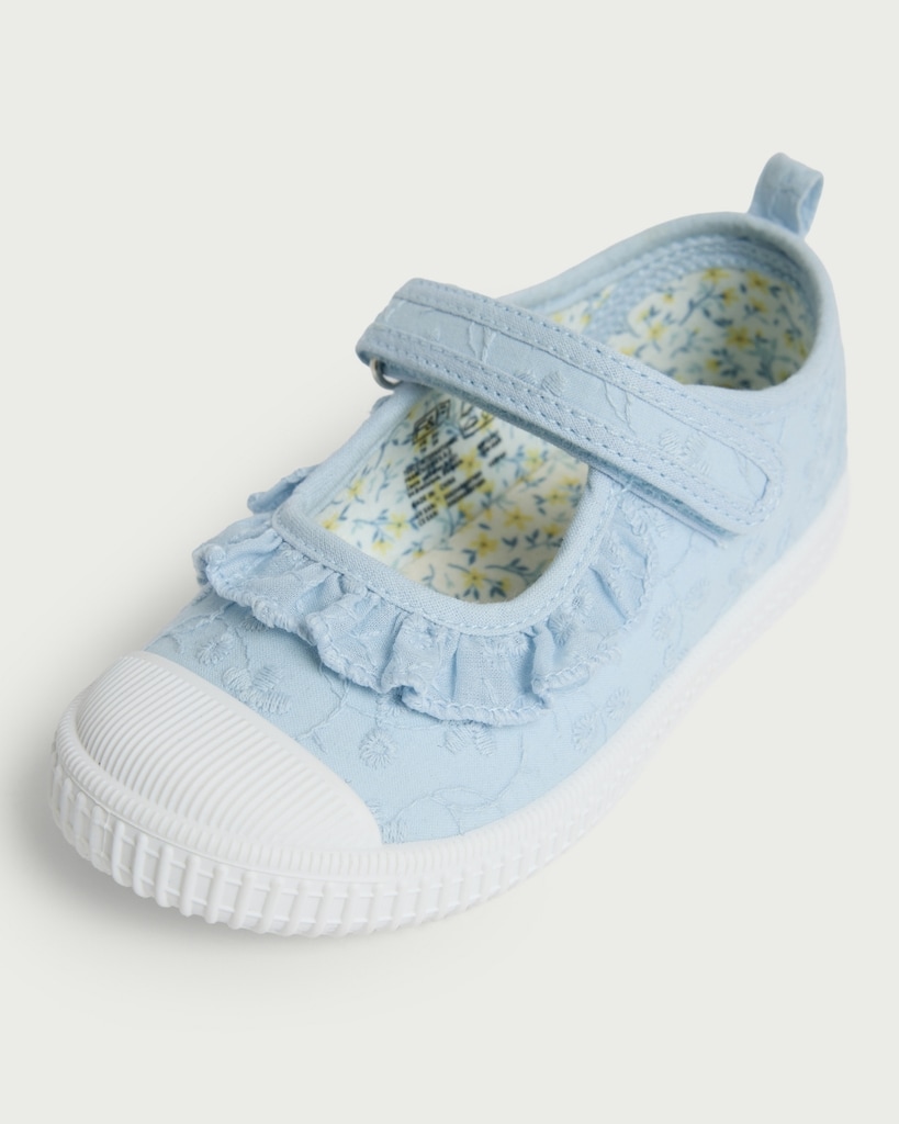 F&F Girls Floral Embroidered Mary Jane Shoes in Blue thumbnail 3