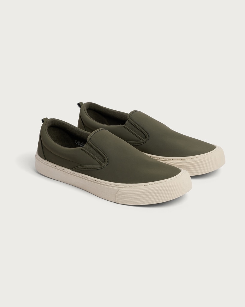 F&F Canvas Slip On Trainers in Khaki