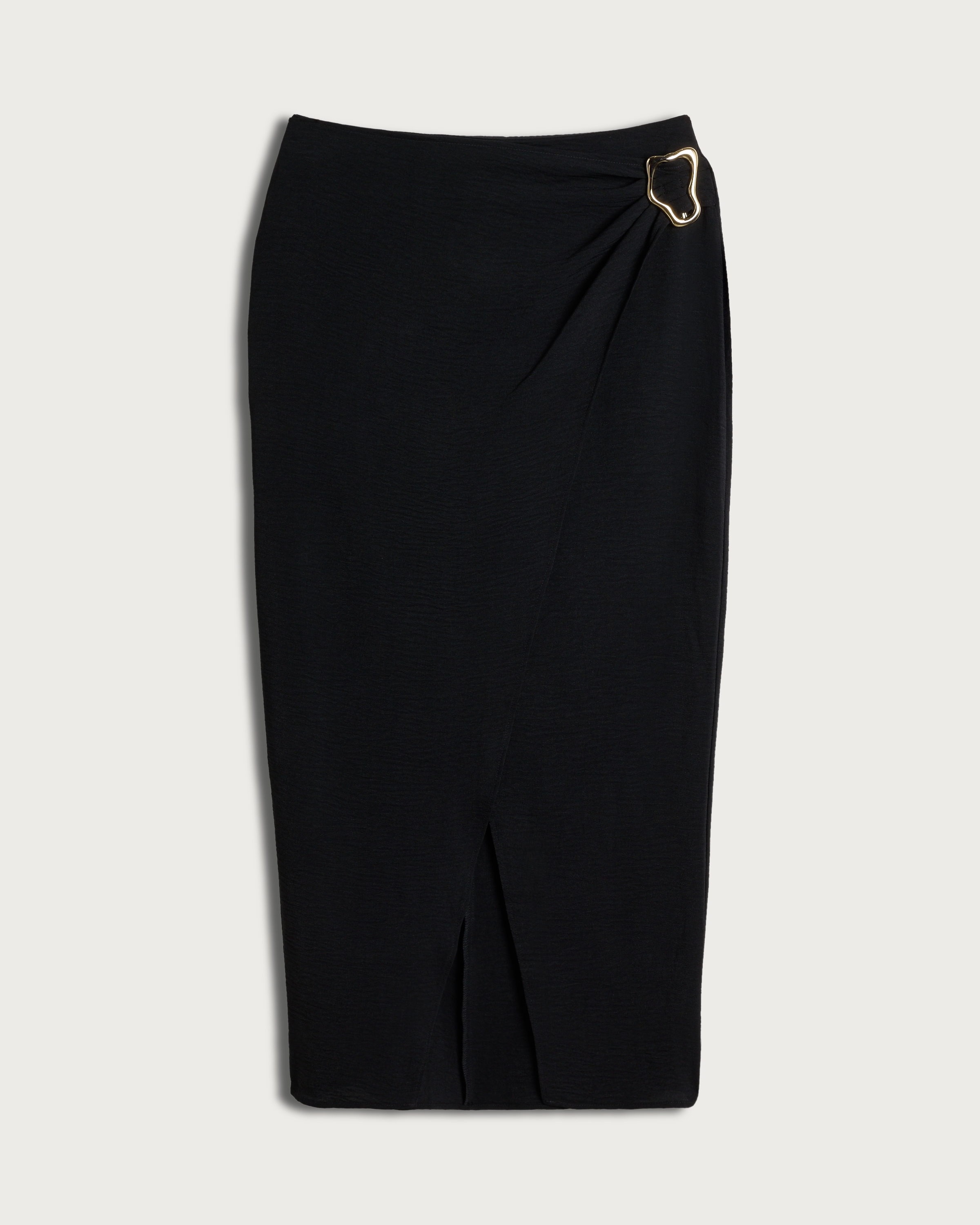 F&F Buckle Split Hem Midi Co-ord Skirt in Black thumbnail 4