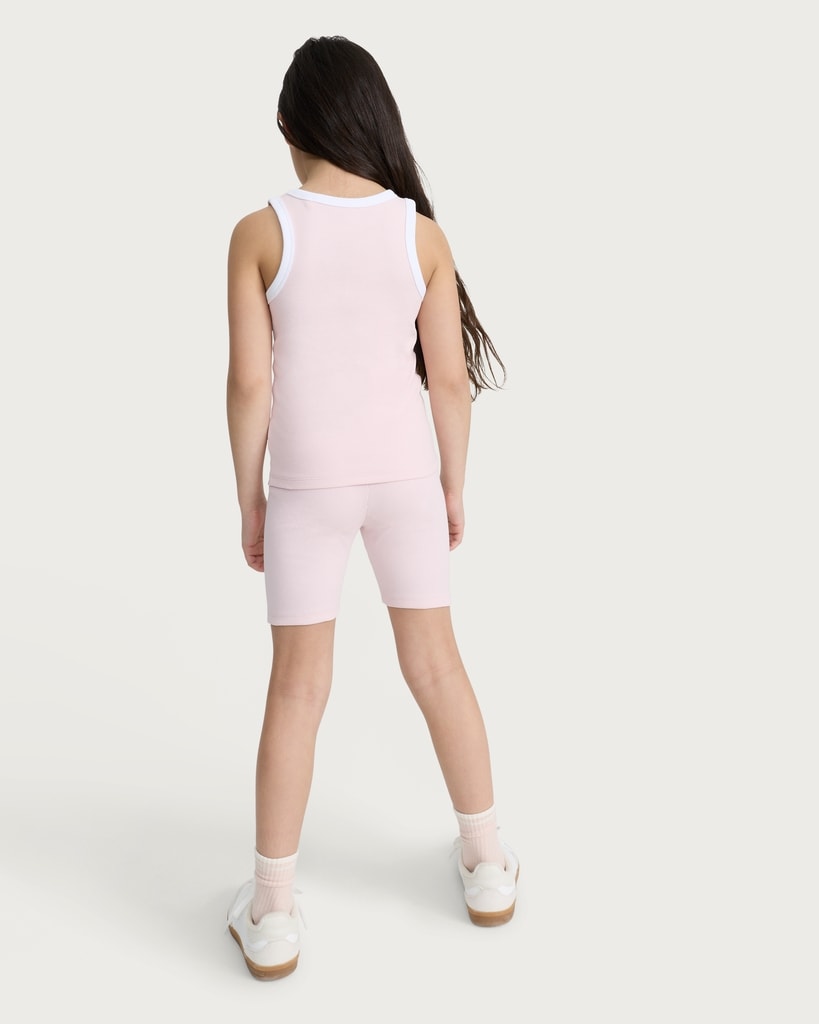 F&F Girls 2-Pack Cotton Rich Ribbed Vests in Multi Pink thumbnail 3