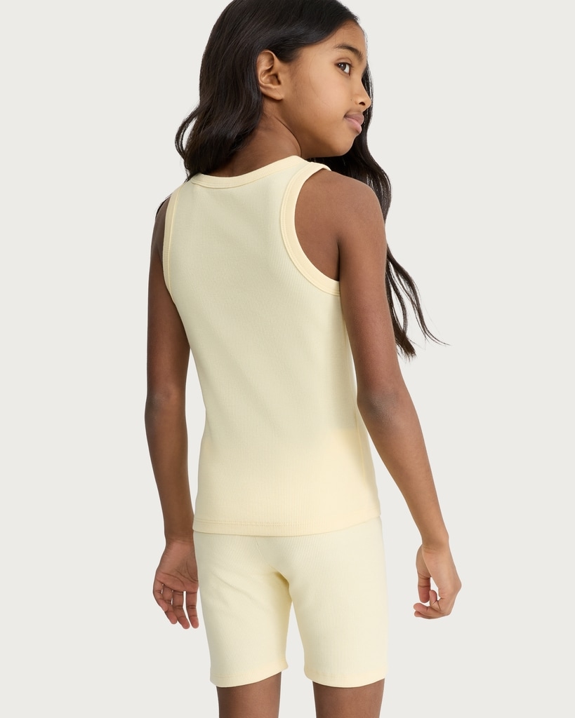F&F Girls 2-Pack Cotton Rich Vests in Multi Yellow thumbnail 2