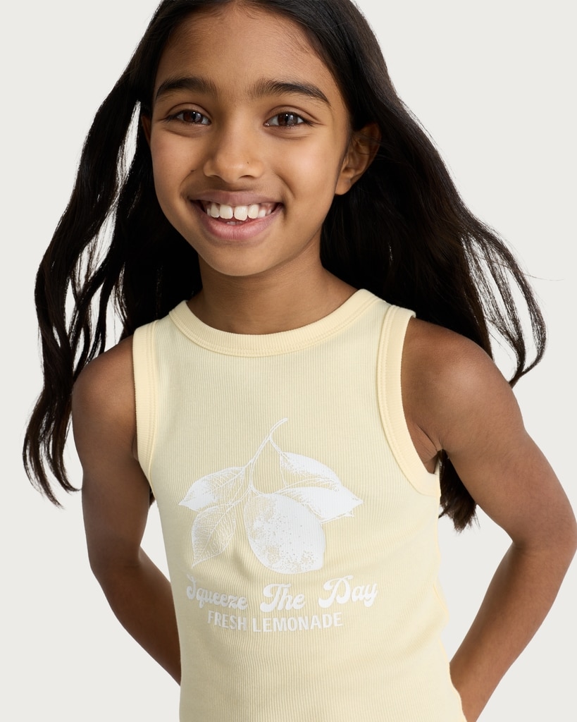 F&F Girls 2-Pack Cotton Rich Vests in Multi Yellow thumbnail 5