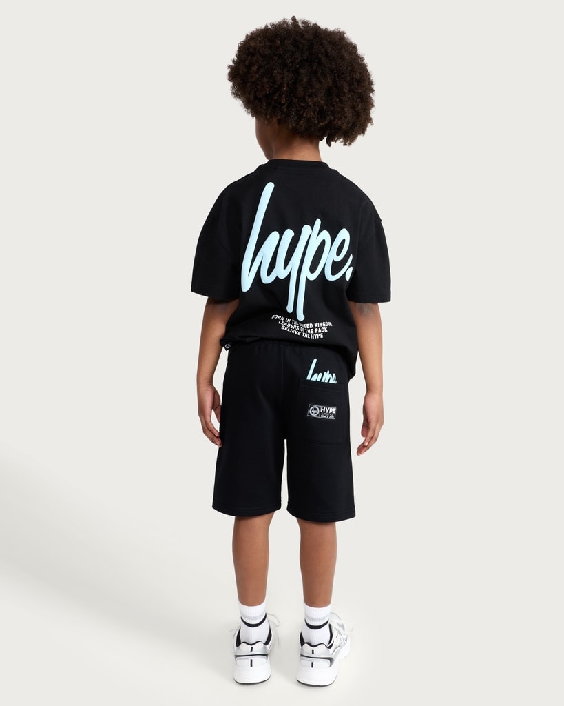 Hype Cotton Rich Slogan Print Shorts in Black thumbnail 2