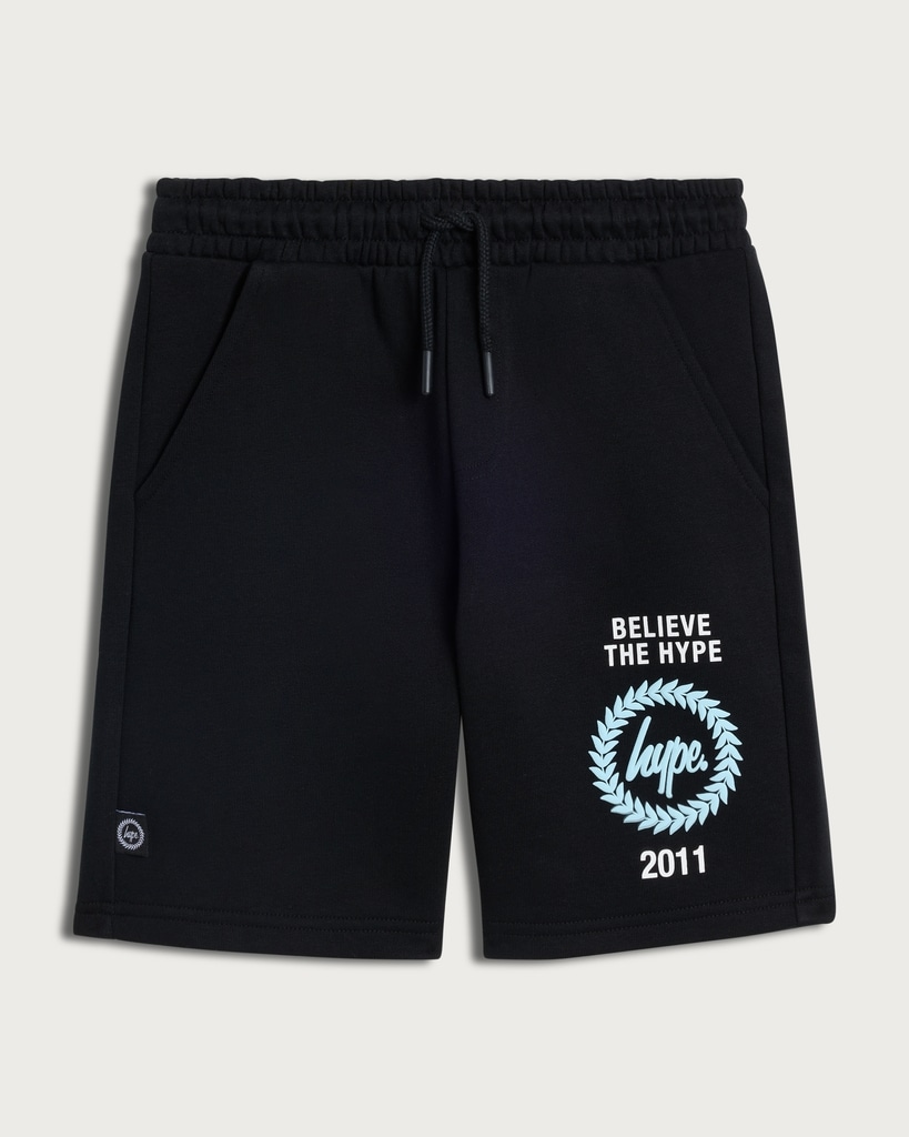 Hype Cotton Rich Slogan Print Shorts in Black thumbnail 3