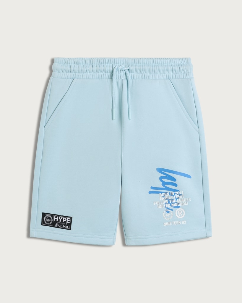 Hype Cotton Rich Slogan Print Shorts in Blue thumbnail 4