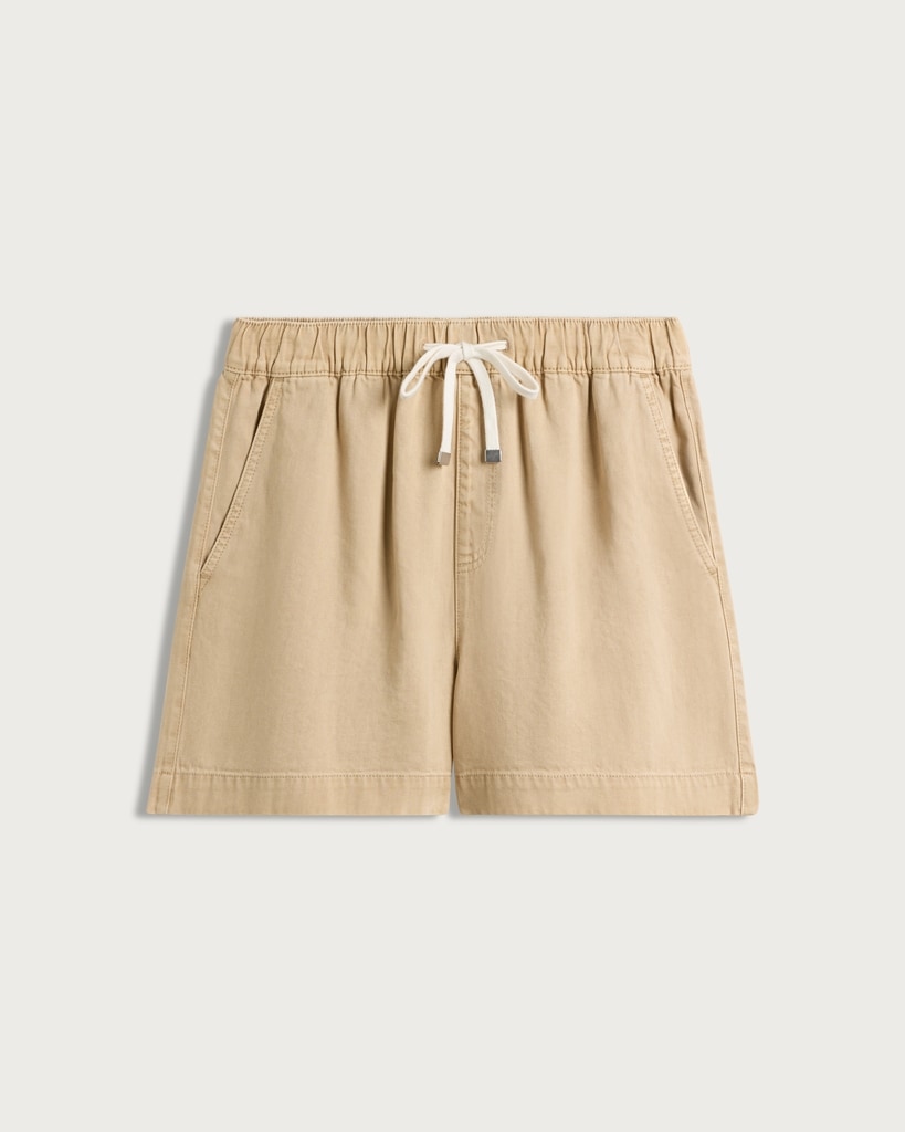 F&F Pure Lyocell Drawstring Shorts in Stone thumbnail 4