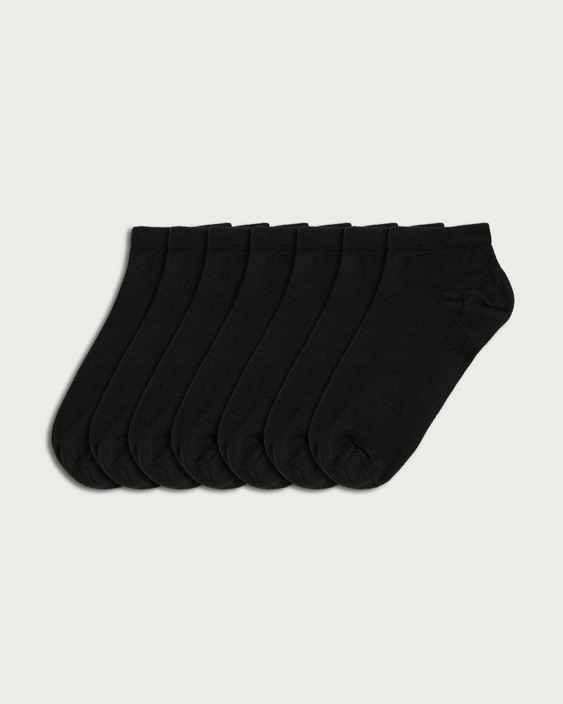 F&F 7-Pack Super Soft Trainer Socks in Black