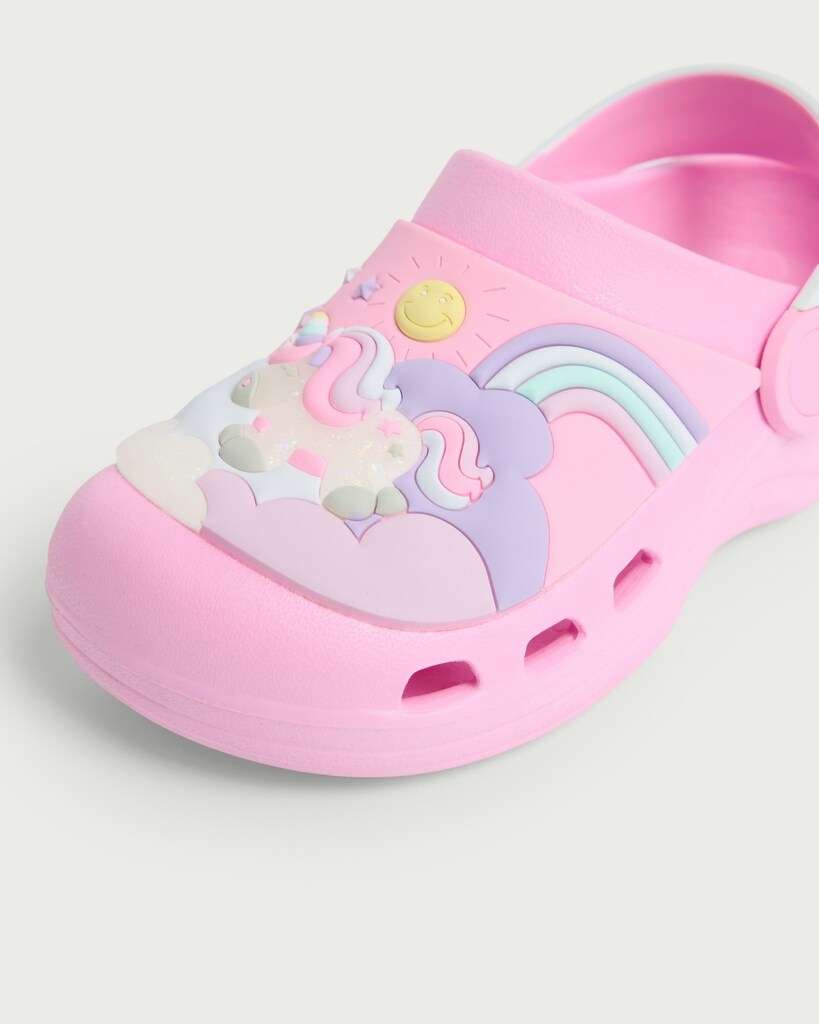 F&F Girls Unicorn Clogs in Pink thumbnail 3
