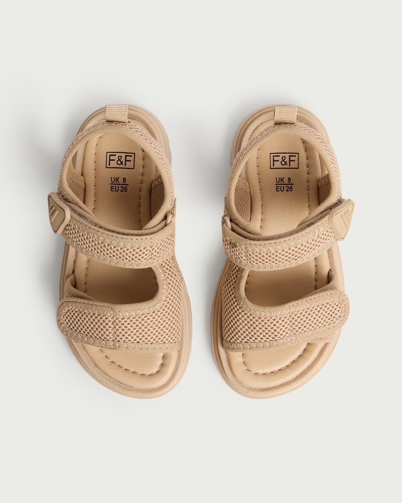 F&F Boys Double Strap Chunky Sandals in Neutral thumbnail 2