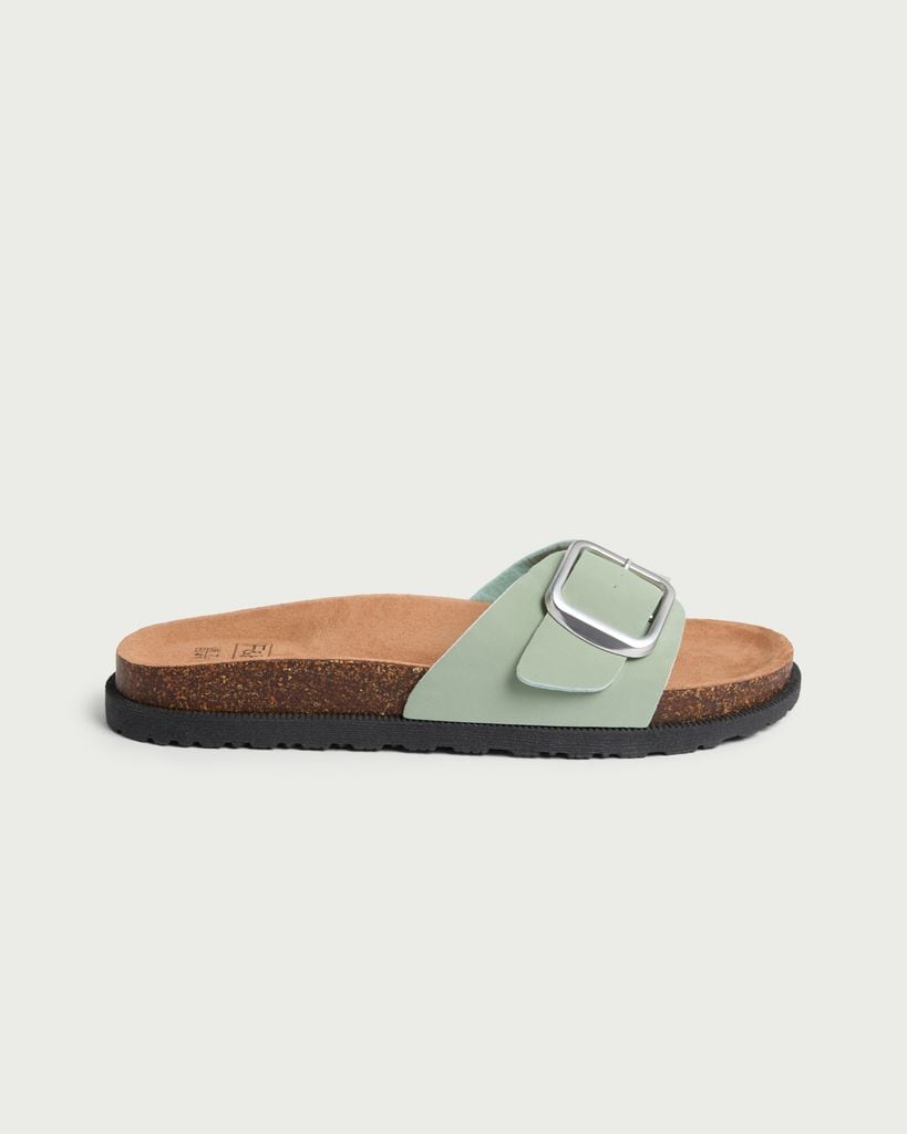 F&F Single Strap Buckle Detail Sandals in Mint
