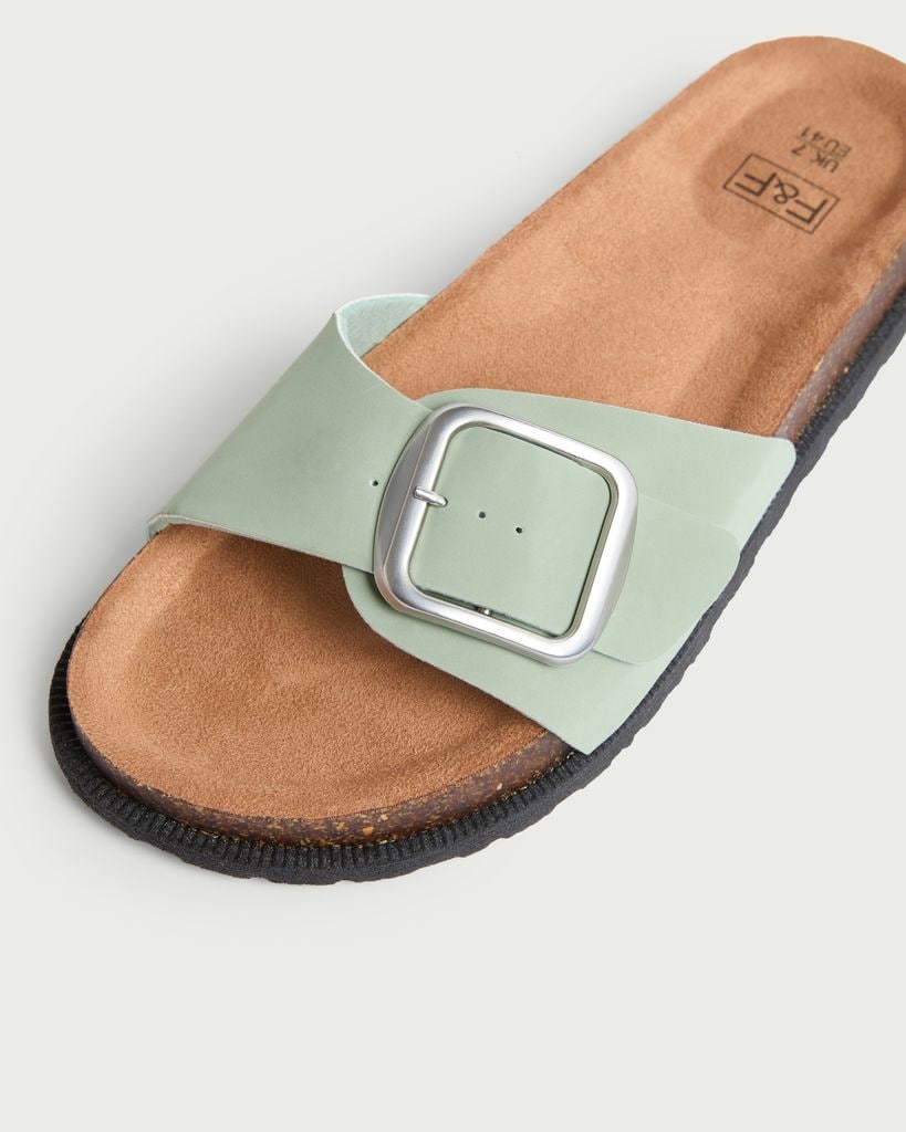 F&F Single Strap Buckle Detail Sandals in Mint thumbnail 3