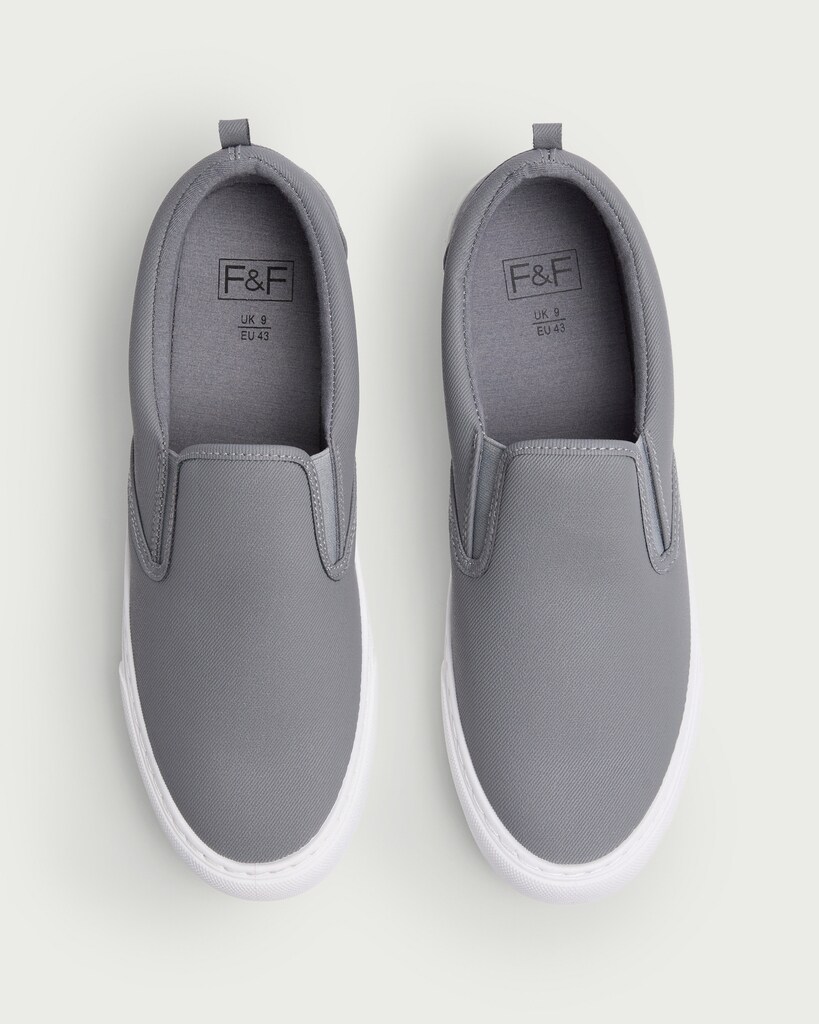 F&F Slip On Canvas Trainers in Grey thumbnail 2