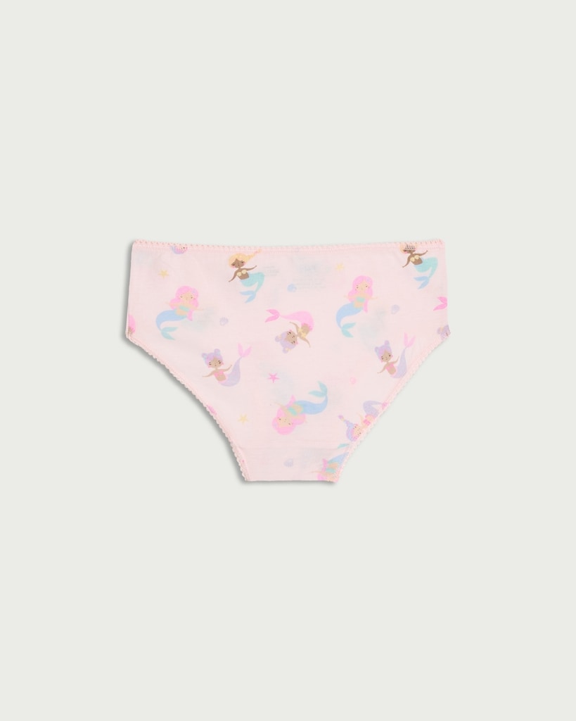 F&F Girls 10-Pack Pure Cotton Mermaid Print Briefs in Multi thumbnail 2