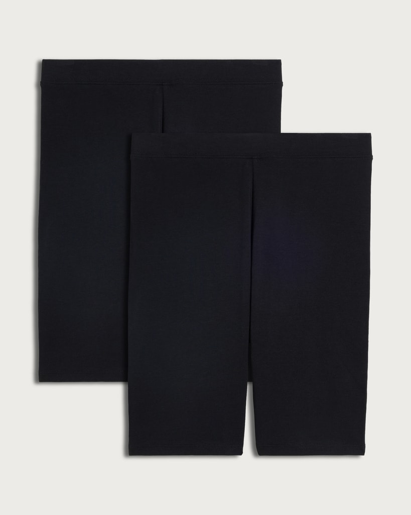 F&F 2-Pack Cotton Rich Cycling Shorts in Black thumbnail 4