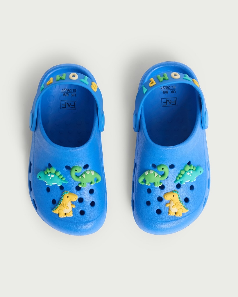 F&F Boys Dinosaur Clogs in Blue thumbnail 2