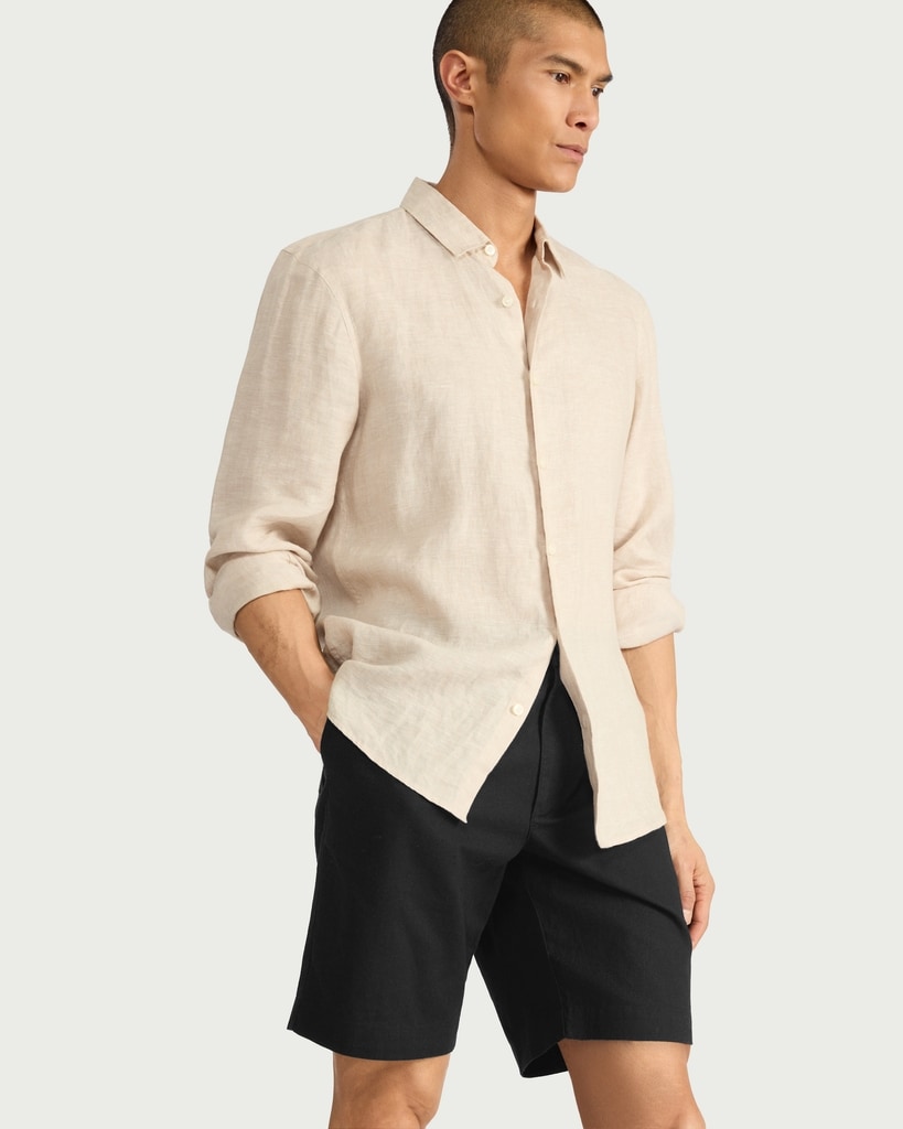 F&F Linen Blend Shorts in Black