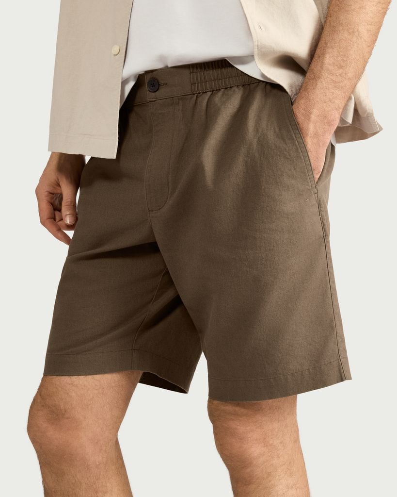 F&F Linen Blend Shorts in Brown thumbnail 2