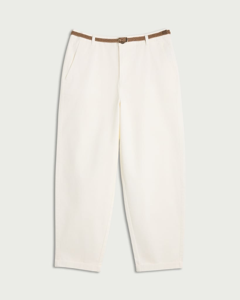 F&F Mid Rise Chino Trousers with Belt in White thumbnail 4