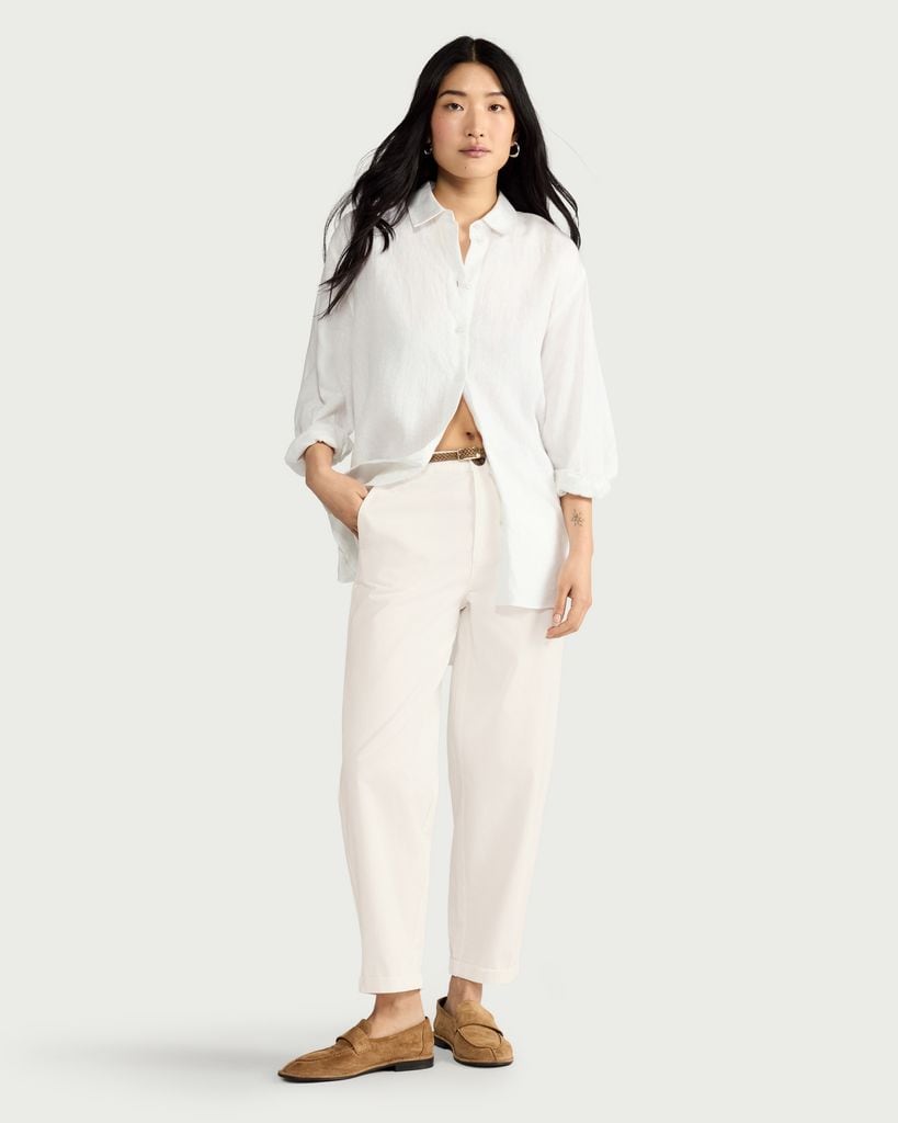 F&F Mid Rise Chino Trousers with Belt in White