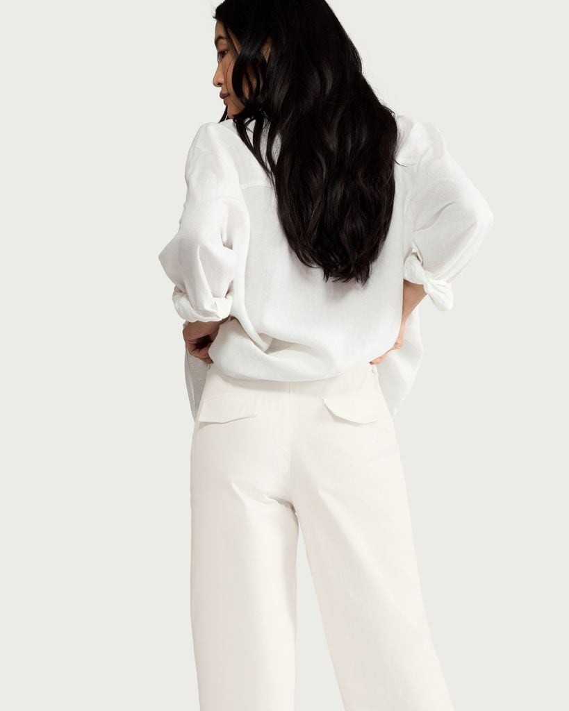 F&F Mid Rise Chino Trousers with Belt in White thumbnail 3