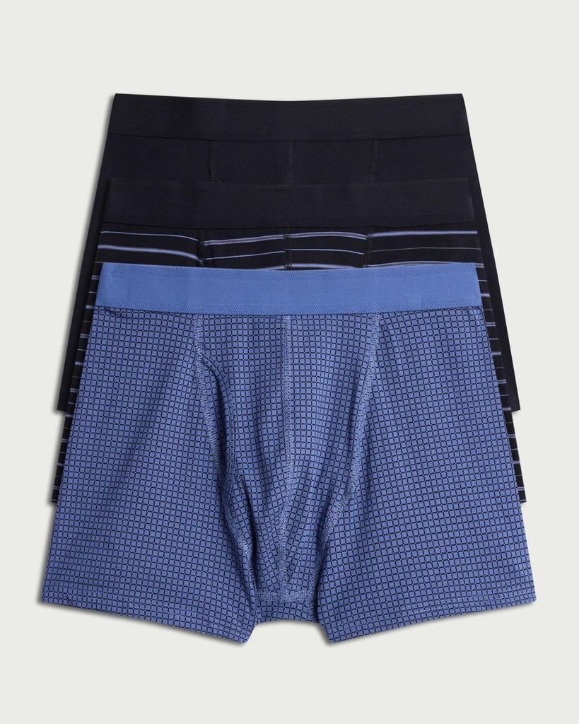 F&F 3-Pack Cotton Rich Patterned Trunks in Multi