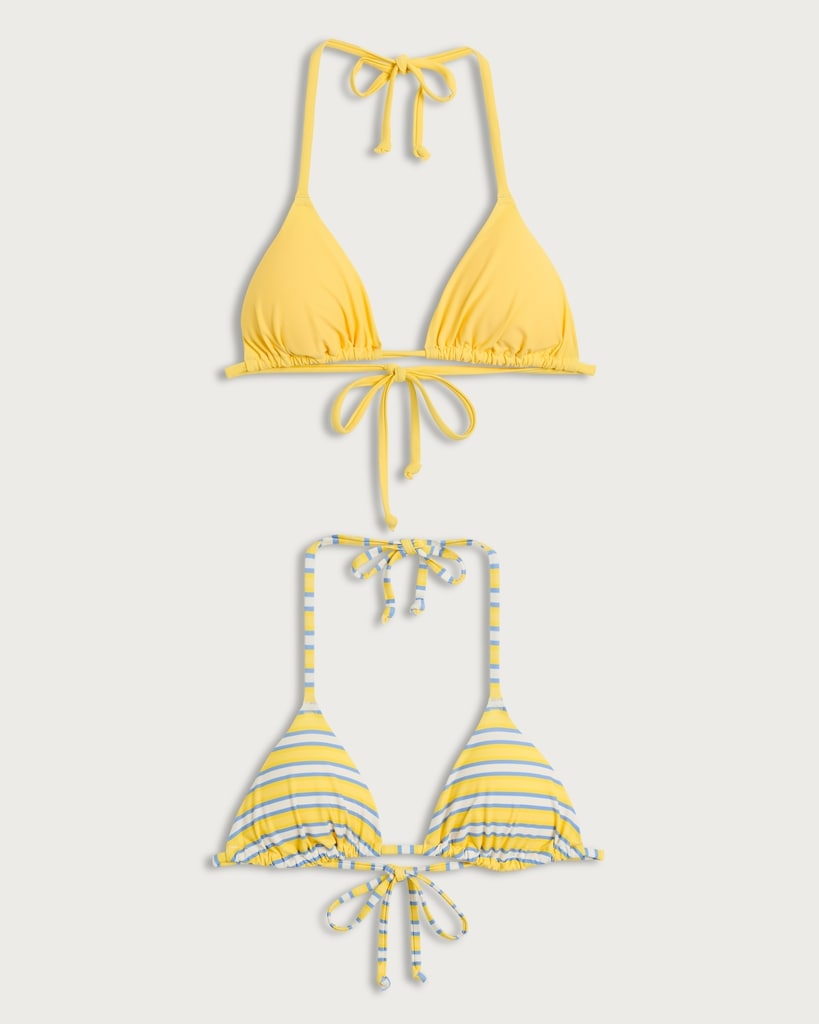 F&F 2-Pack Triangle Non Wired Bikini Tops in Multi Yellow thumbnail 4