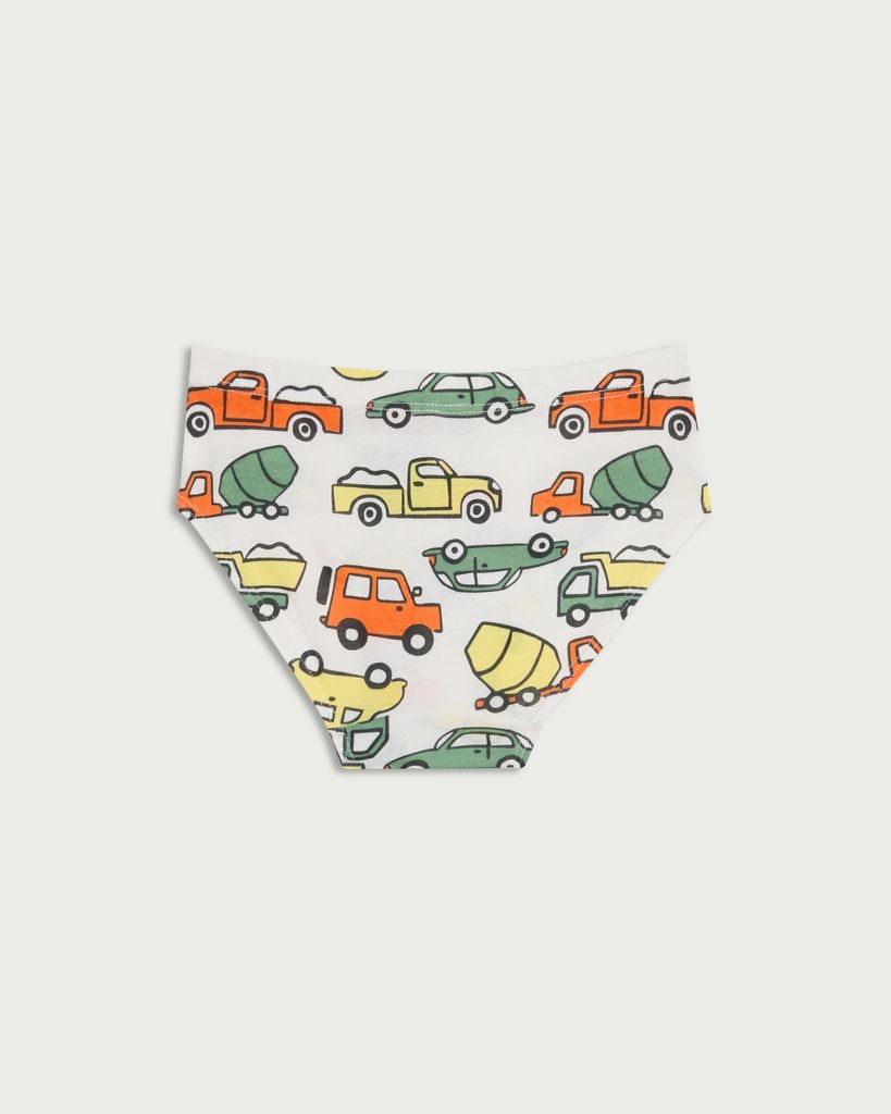 F&F Boys 10-Pack Pure Cotton Vehicle Print Briefs in Multi thumbnail 2