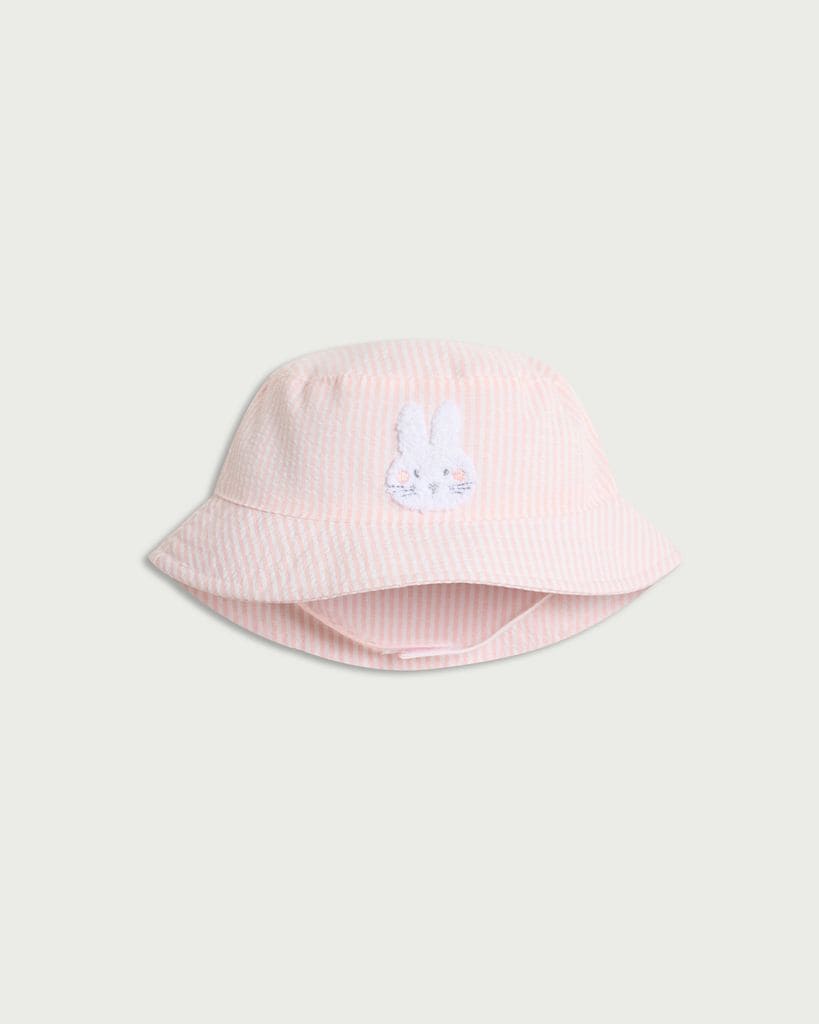 F&F Baby Pure Cotton Bunny Bucket Hat in Pink