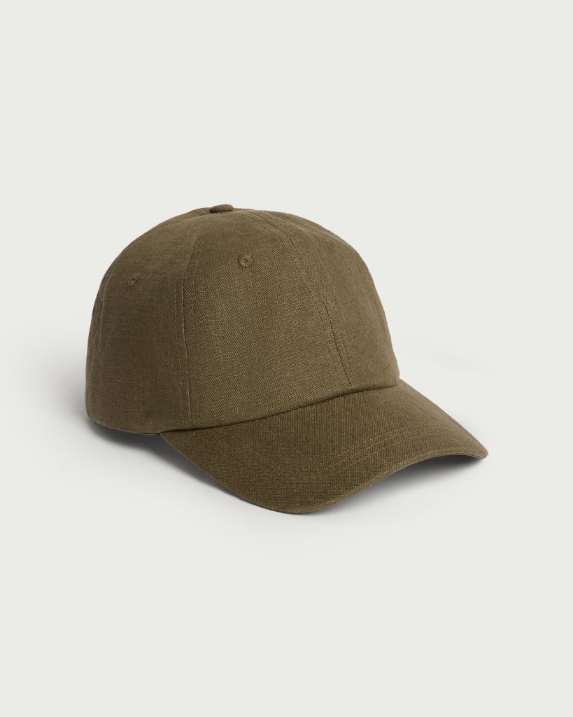 F&F Pure Linen Baseball Cap in Khaki