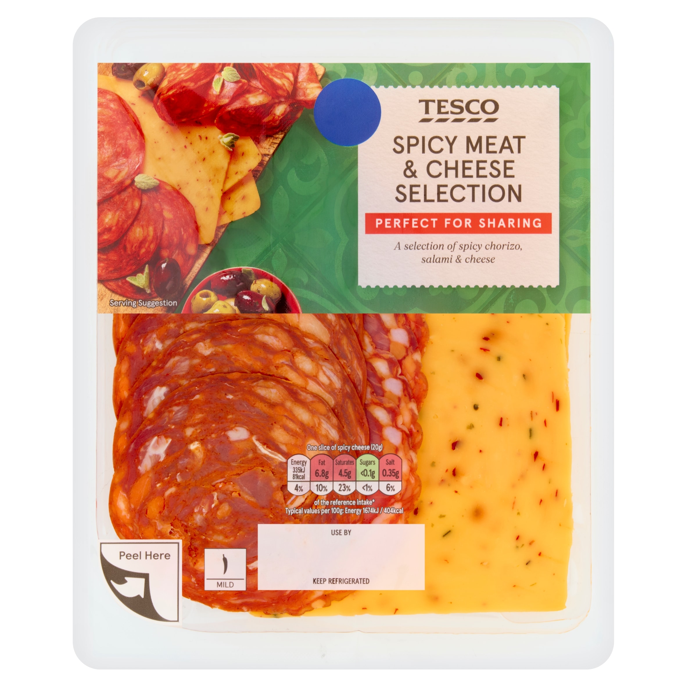 TESCO Spicy Meat and Cheese selection 120g