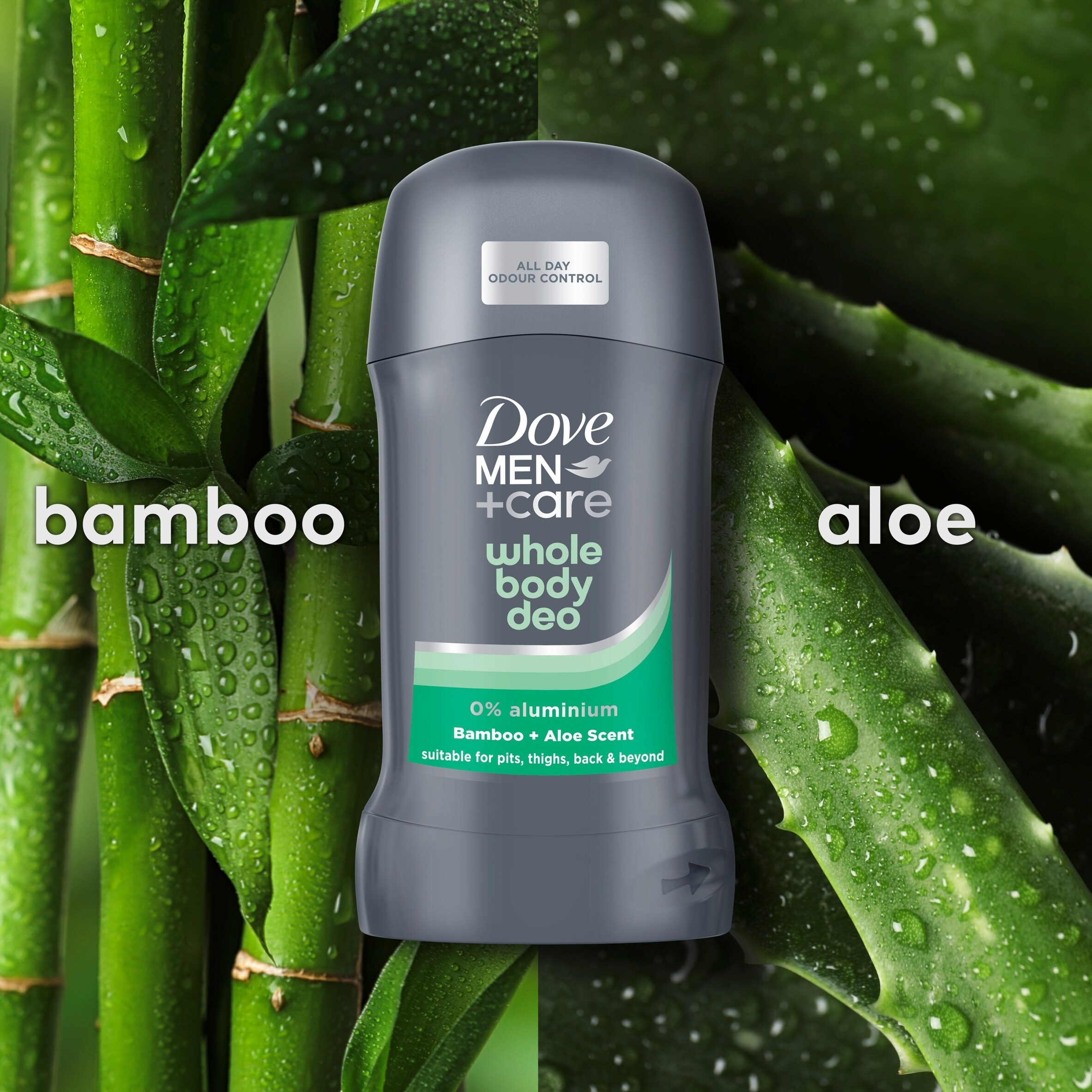 Dove Men+Care Bamboo & Aloe 48h Whole Body Deodorant Stick Odour Control 50ml thumbnail 2