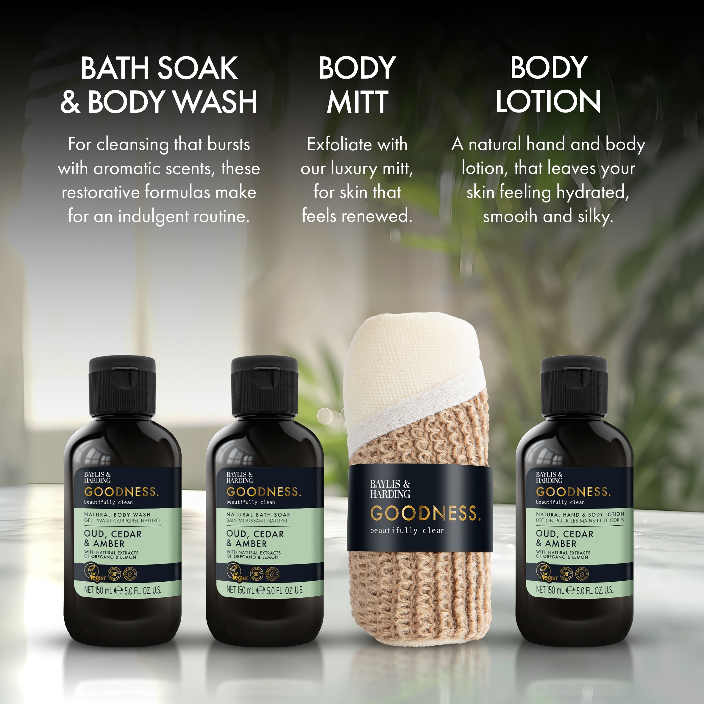 Baylis & Harding Goodness Oud, Cedar & Amber Essentials Gift Set thumbnail 5