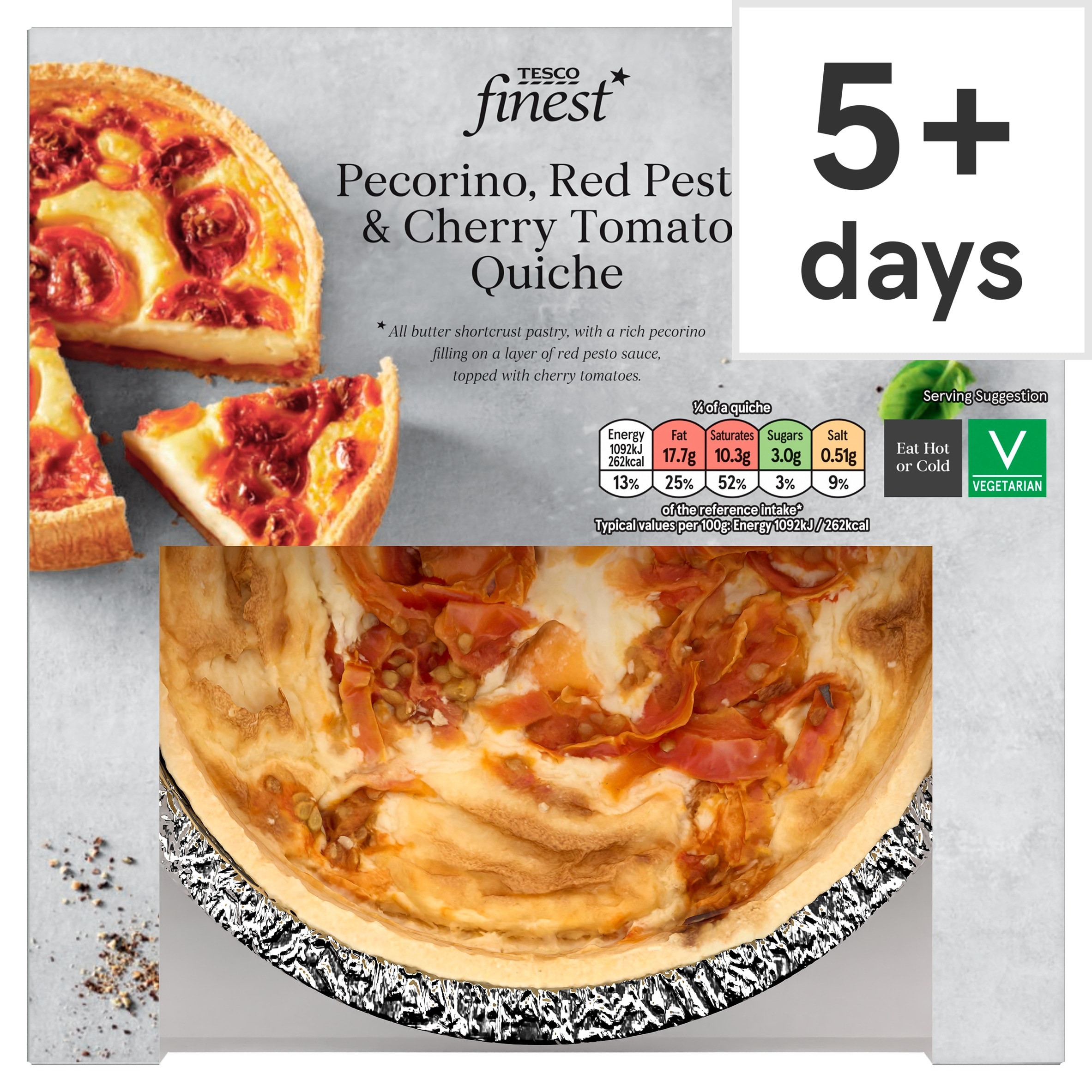 Tesco Finest Pecorino,Red Pesto and Cherry Tomato Quiche 400g