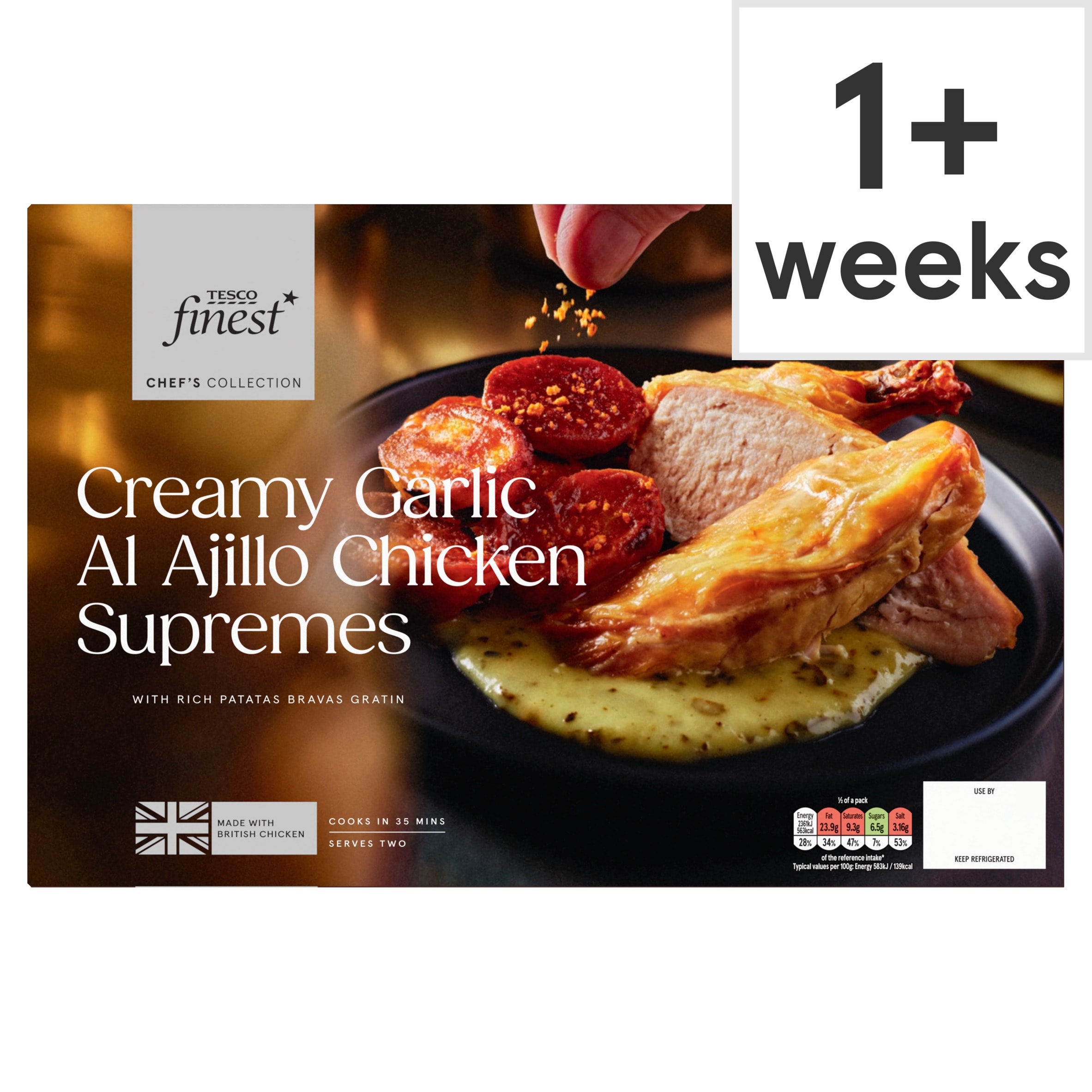 Tesco Finest Chef's Collection Creamy Garlic Al Ajillo Chicken Supremes 1.07kg