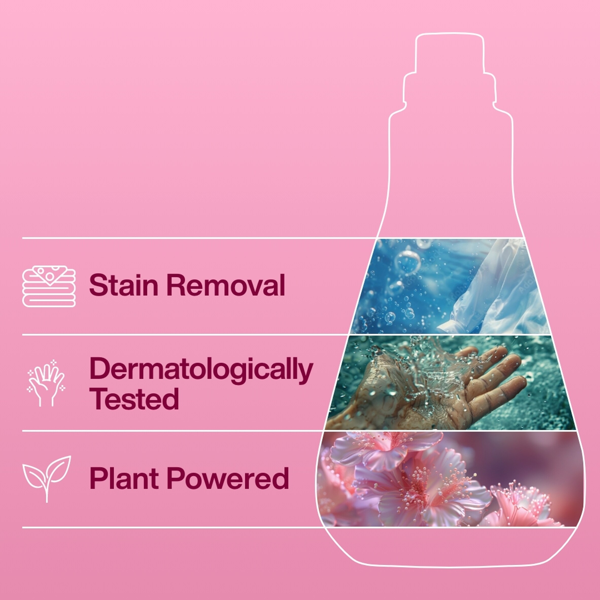 INEOS Non Bio Concentrated Laundry Liquid Detergent Rhubarb + Pomegranate 34 Washes 1040ml thumbnail 4
