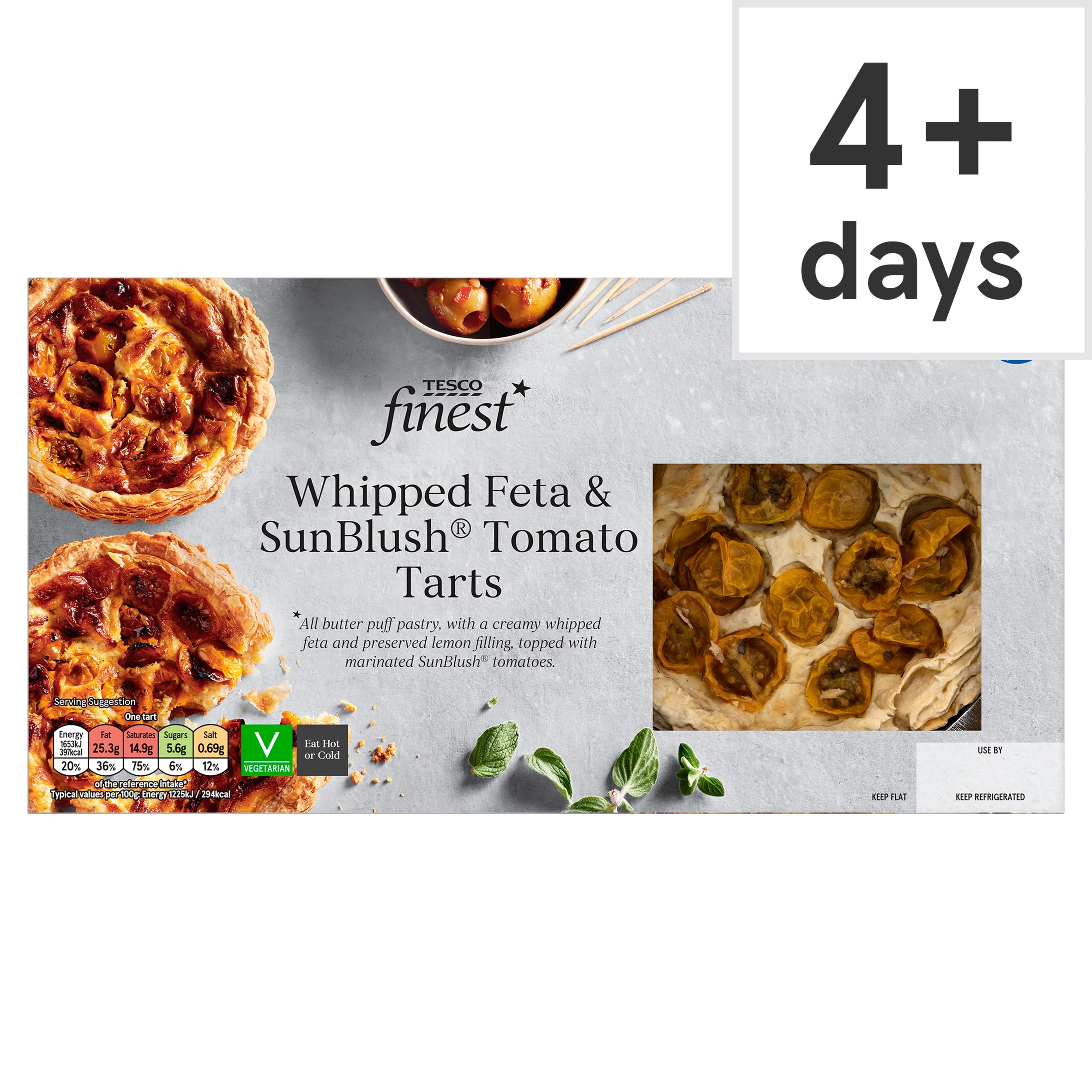 Tesco Finest Whipped Feta & Sunblush Tomato Tarts 270g