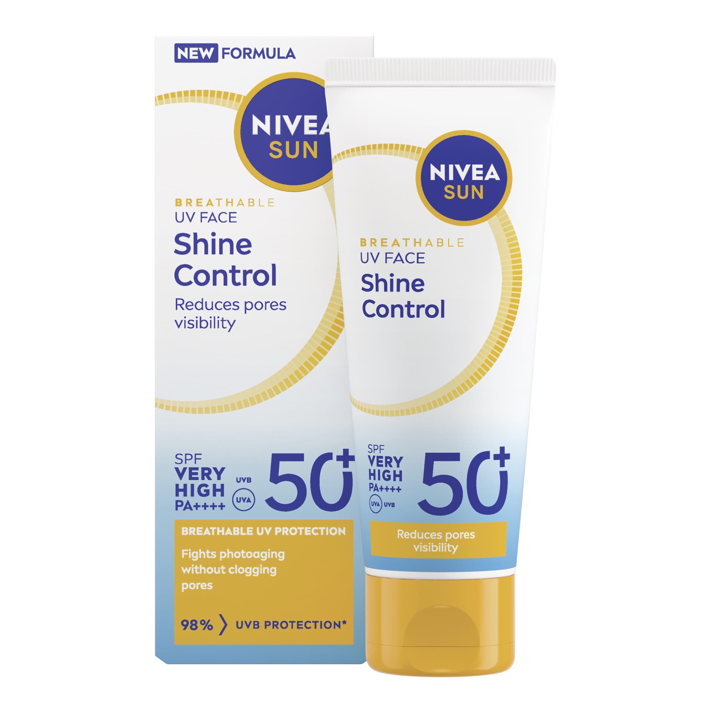 NIVEA SUN Breathable UV Face Shine Control Sun Cream SPF50+ 40ml