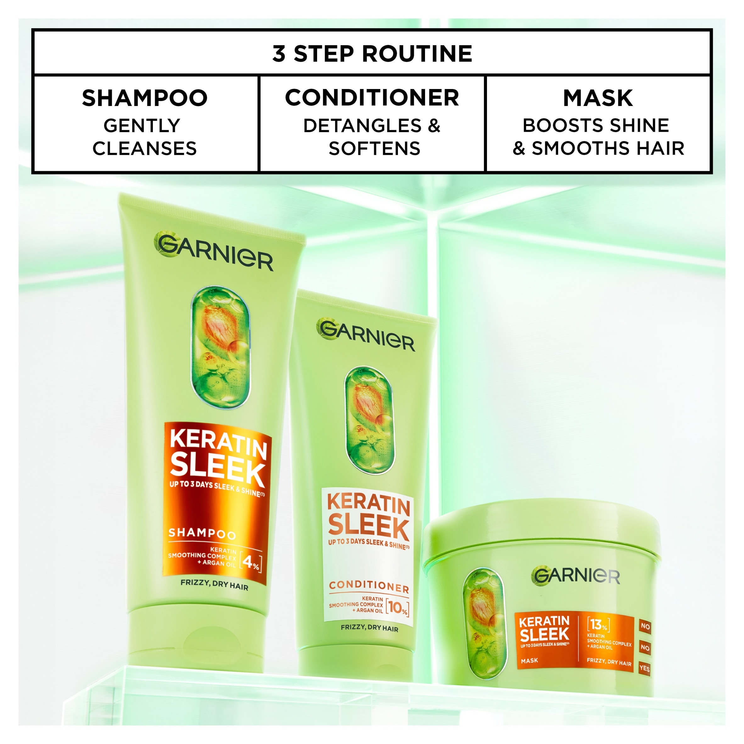Garnier Keratin Sleek Shampoo 200ml thumbnail 5