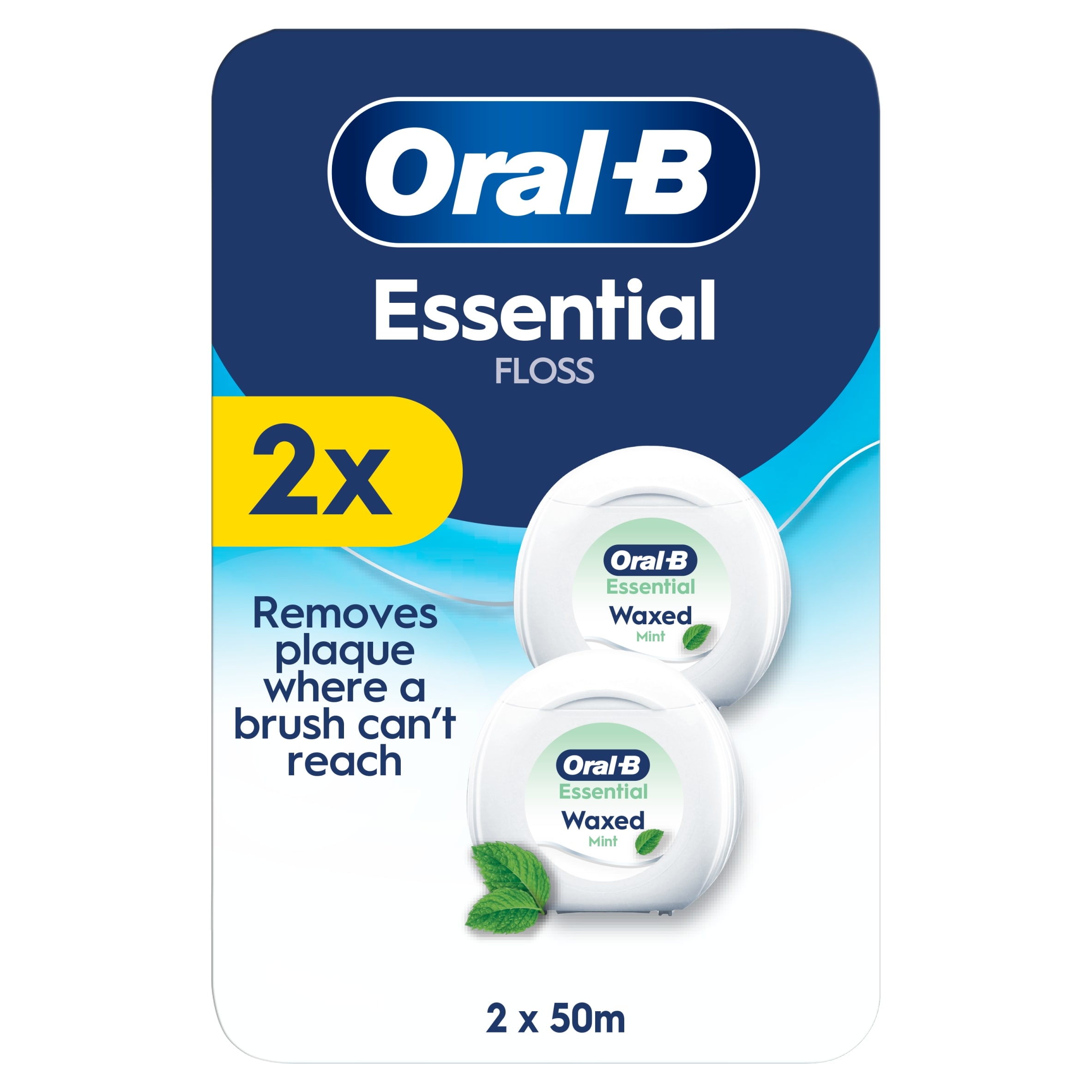 Oral-B Essential Floss Waxed Mint 2 Pack