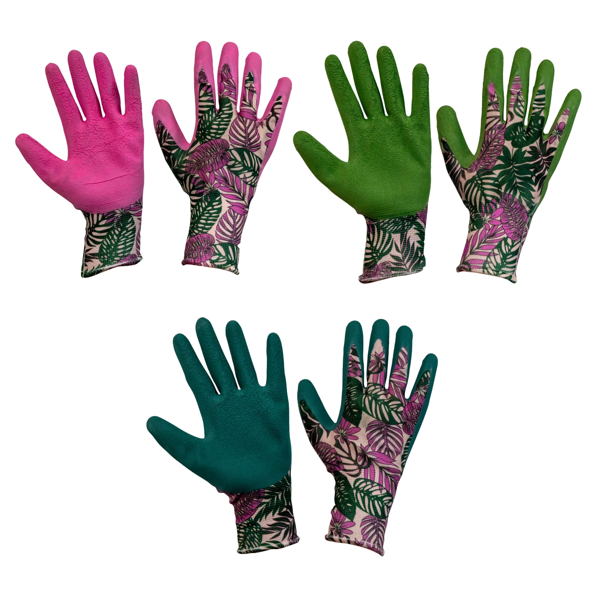 Kent & Stowe Weeding Gloves Triple Pack Botanical Print Medium