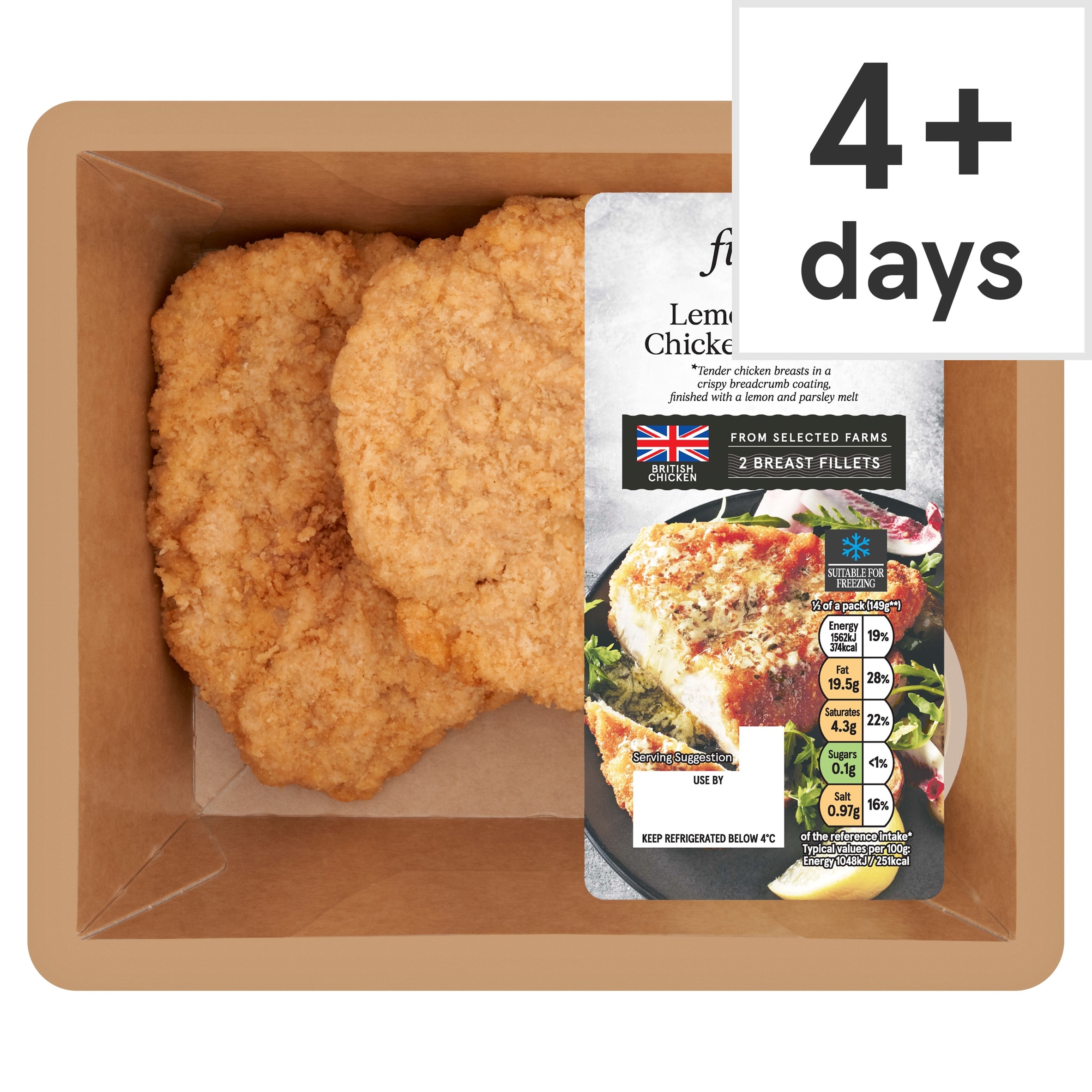 Tesco Finest Lemon Crispy Chicken Schnitzel 355g