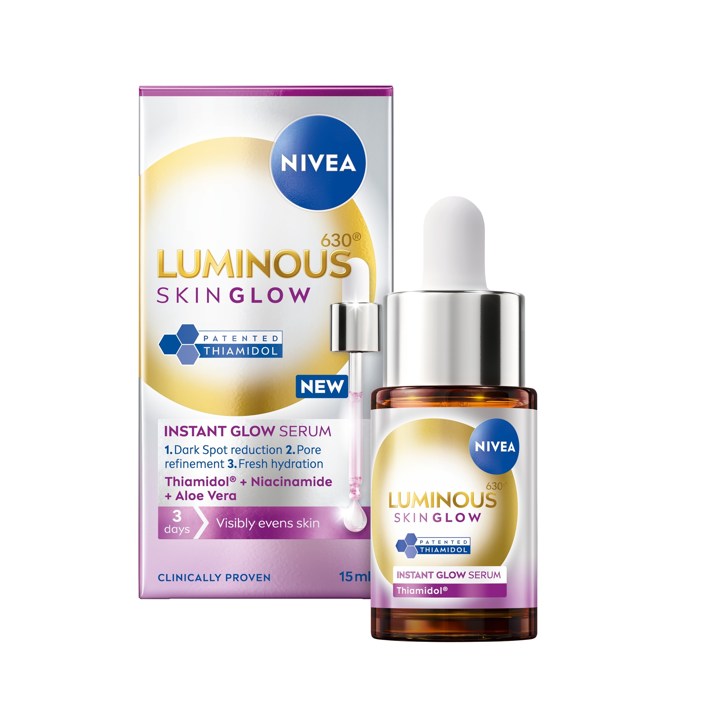 NIVEA Luminous 630 Skin Glow Instant Serum with Thiamidol 15ml