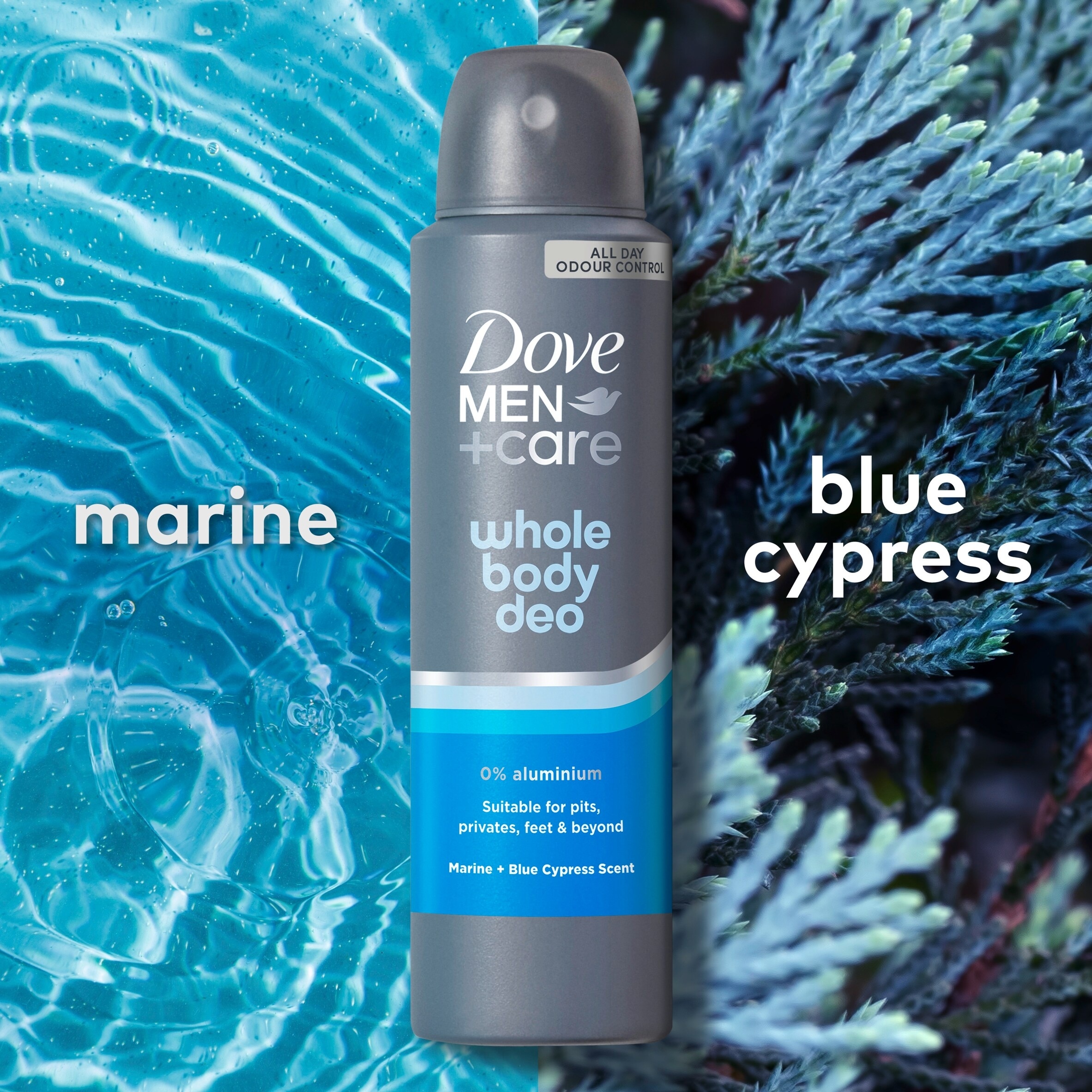 Dove Men+Care Marine & Blue Cypress​ 48h Whole Body Deodorant Spray 150ml thumbnail 2